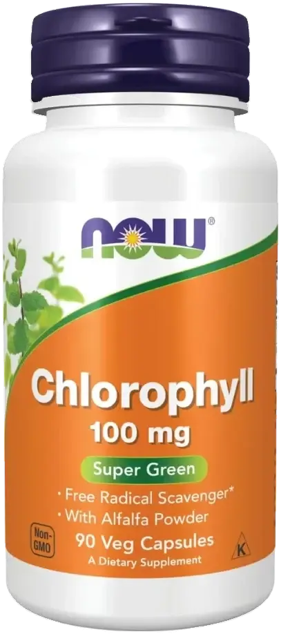 Now Chlorophyll Antioxidant & Detox Capsules with Alfalfa 100mg 90s pack