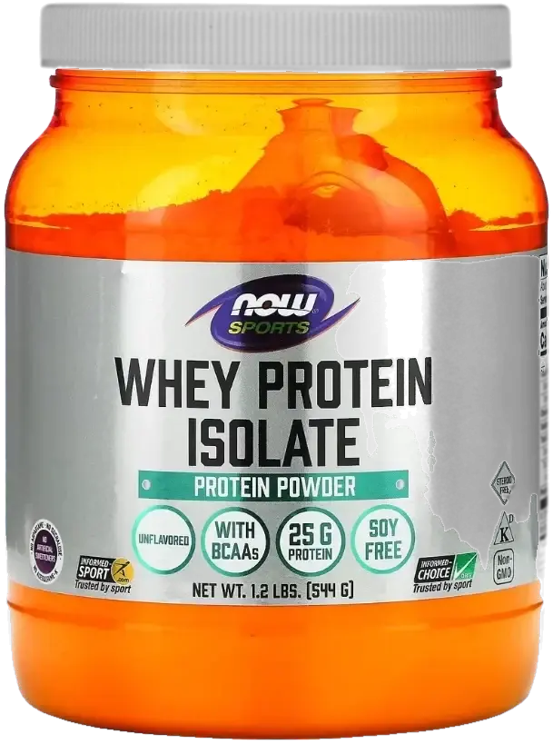 Now Sports Whey Protein Isolate Powder with BCAA 544g pack