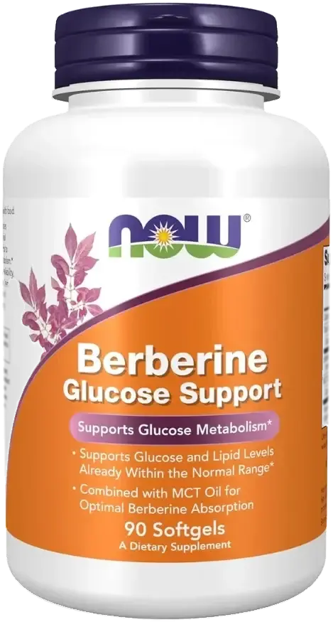 Now Berberine with MCT Oil Glucose Metabolism Support Softgels 400mg 90s pack