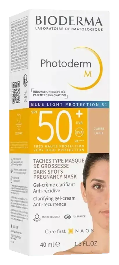 Bioderma Photoderm M Clarifying Gel Cream SPF50+ Light 40mL pack