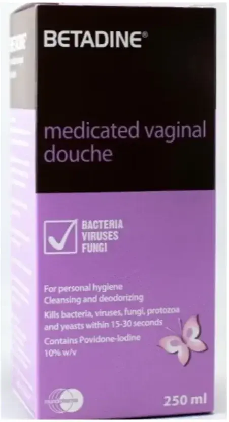 Betadine Povidone-Iodine Medicated Antiseptic Vaginal Douche 250ml pack