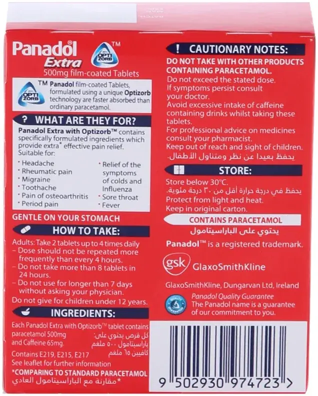 Paracetamol and caffeine – more effective than paracetamol tablets alone