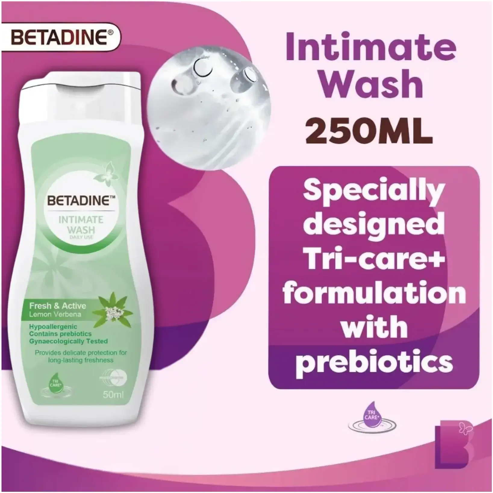 Betadine Fresh & Active Antiseptic Intimate Hygiene Wash 50ml