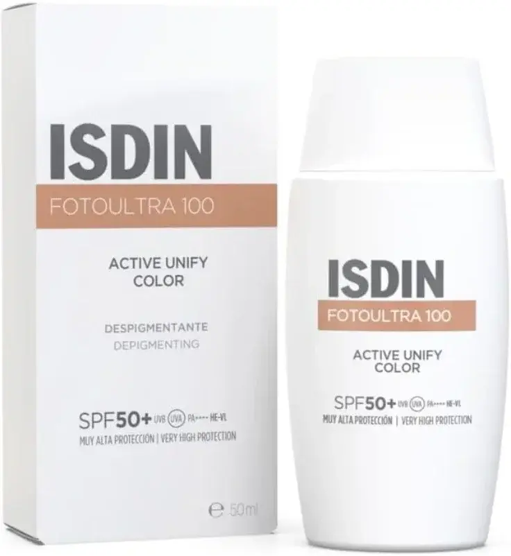 Isdin Fotoultra 100 Active Unify Tinted SPF50+ Sunscreen 50mL pack