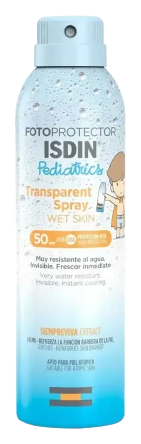Isdin Fotoprotector Wet Skin Transparent Sunscreen Spray SPF50+ 250mL pack