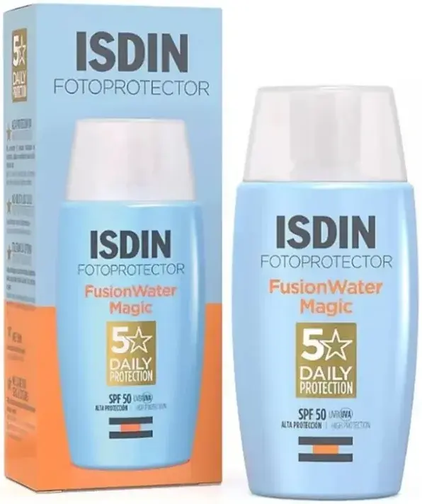 Isdin Fotoprotector Fusion Water Magic SPF50+ Facial Sunscreen 50mL pack