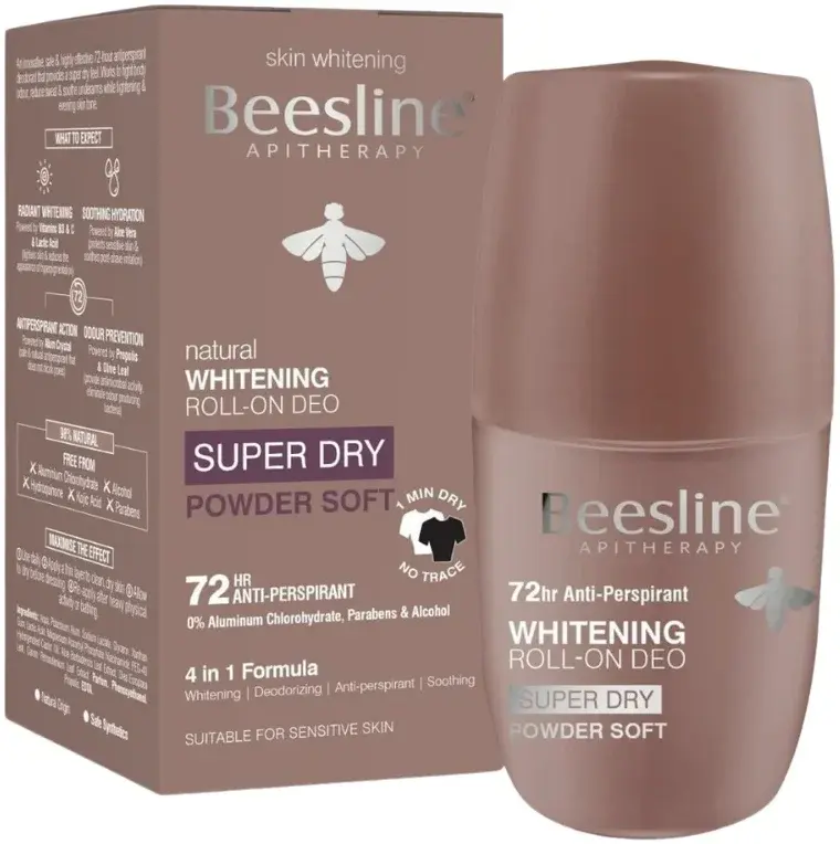 Beesline Whitening Deo Roll On Superdry Powder Soft 50mL pack