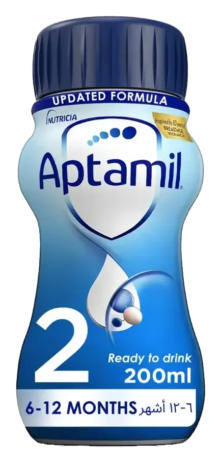 Aptamil Advance 2 Follow-On Formula Milk From 6-12 Months, Ready to Drink Liquid Formula, 200mL pack
