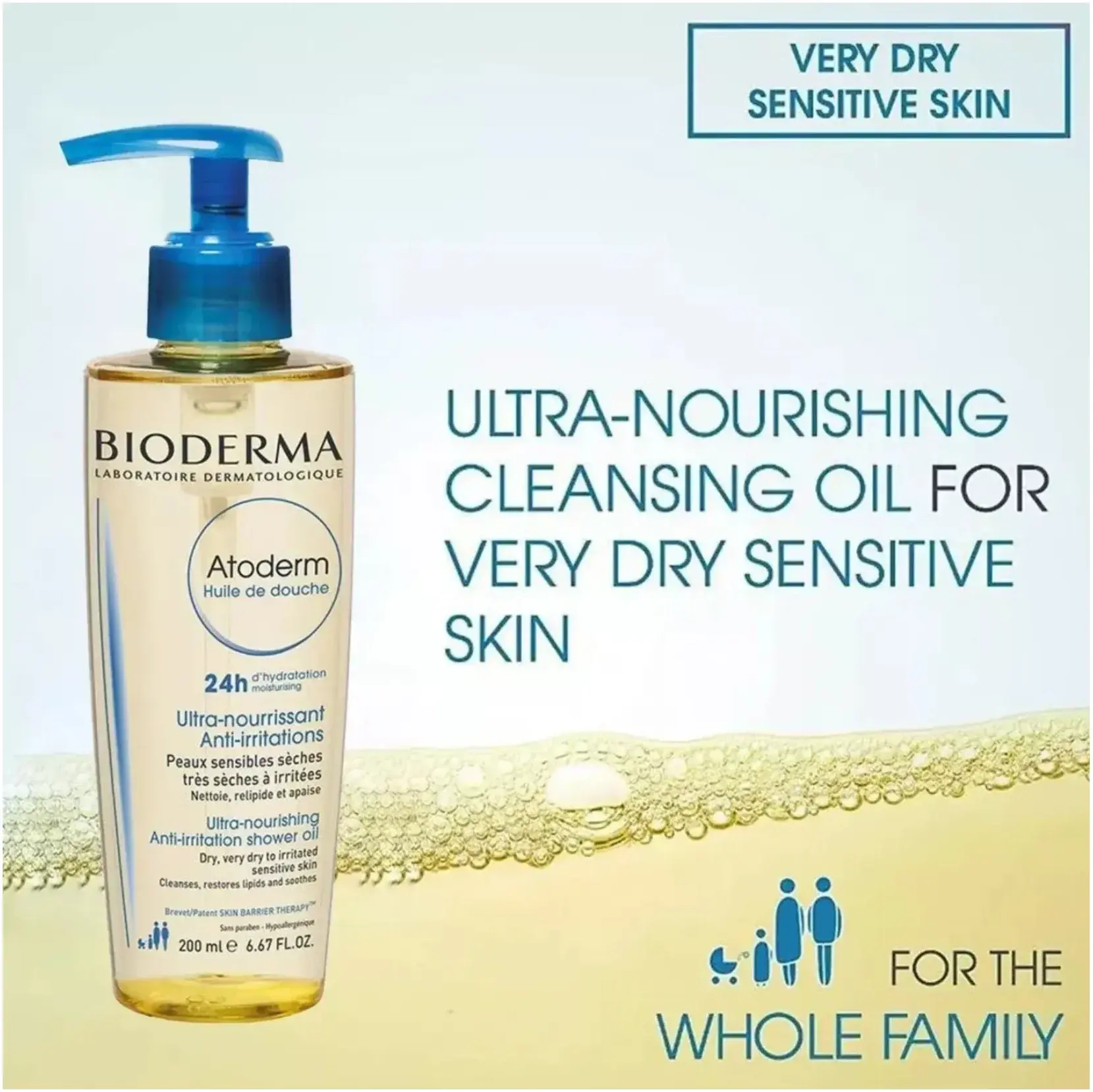 Bioderma Atoderm Nourishing Cleansing Shower Oil for Dry Skin 200ml