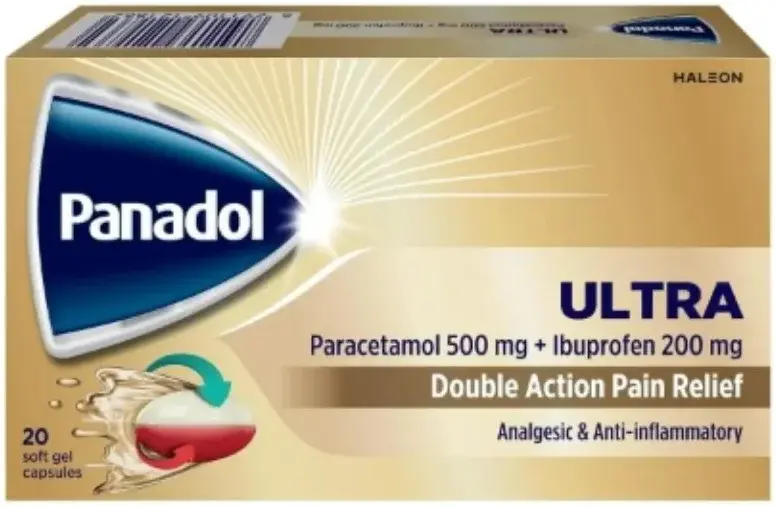 Panadol Ultra paracetamol 500 mg + ibuprofen 200 mg 20 soft gel capsules pack