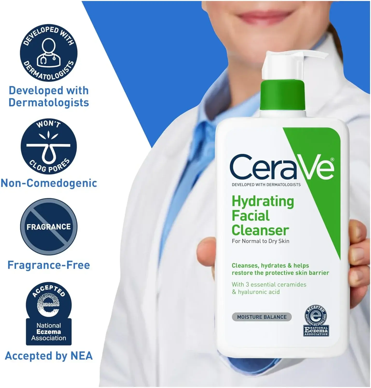 CeraVe Hydrating Gentle Facial Cleanser for Normal to Dry Skin 473ml