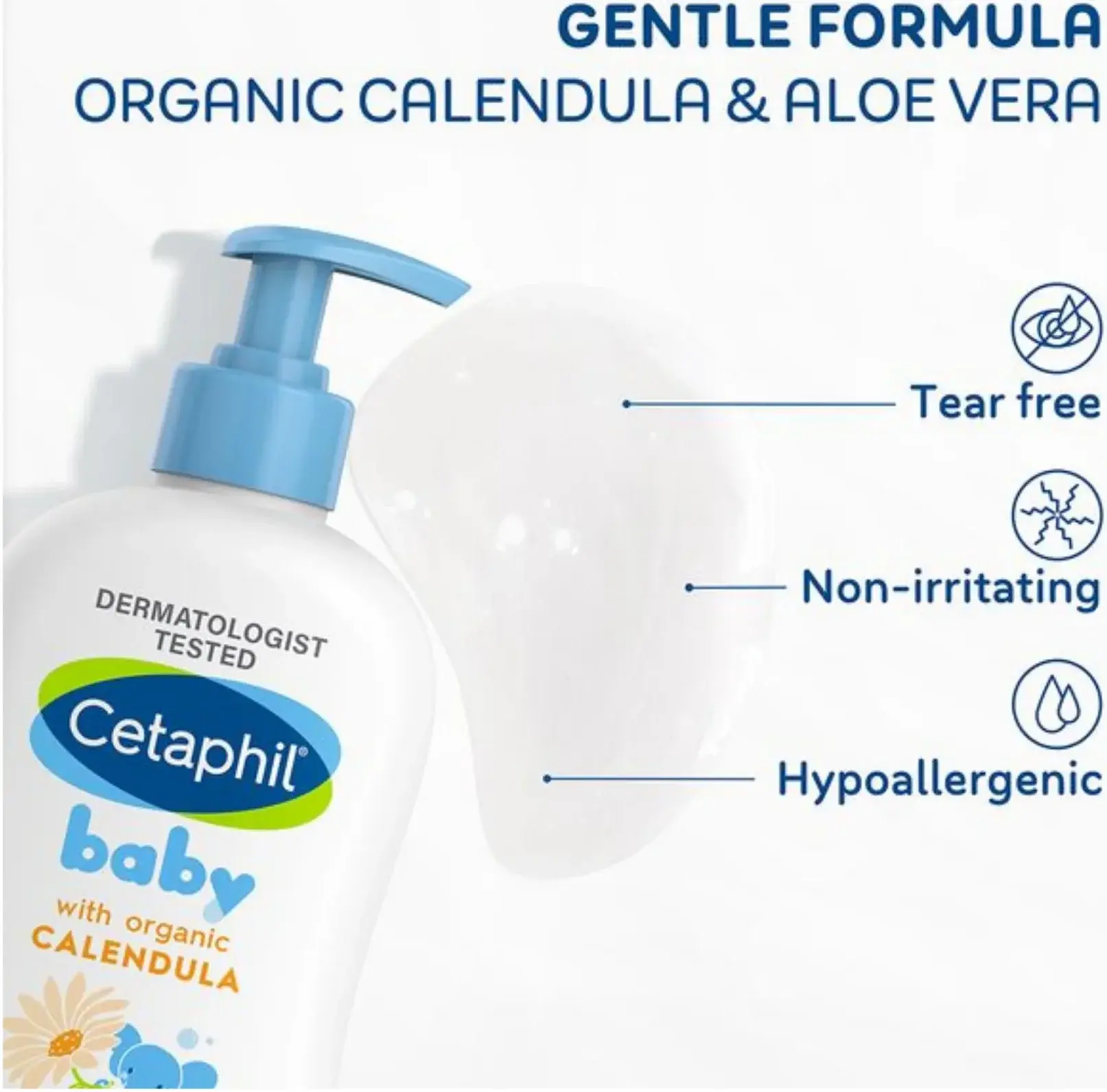 Cetaphil Baby Calendula Gentle Hair & Body Wash with Pump 400ml