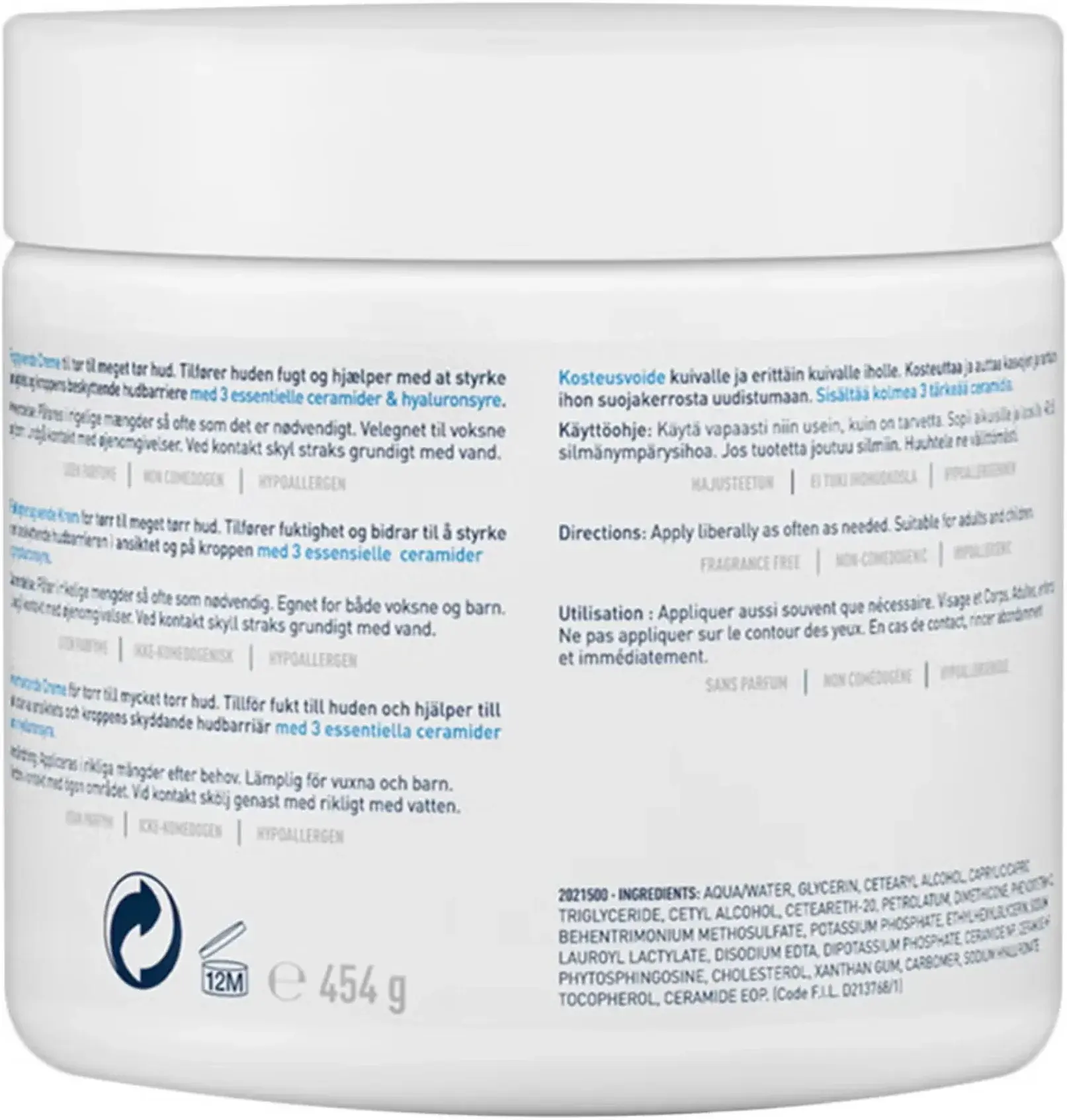 CeraVe Moisturising Cream for Dry to Very Dry Skin 454g