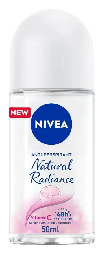 Nivea Antiperspirant Roll-on for Women, 48h Protection, Natural Radiance, 50mL pack