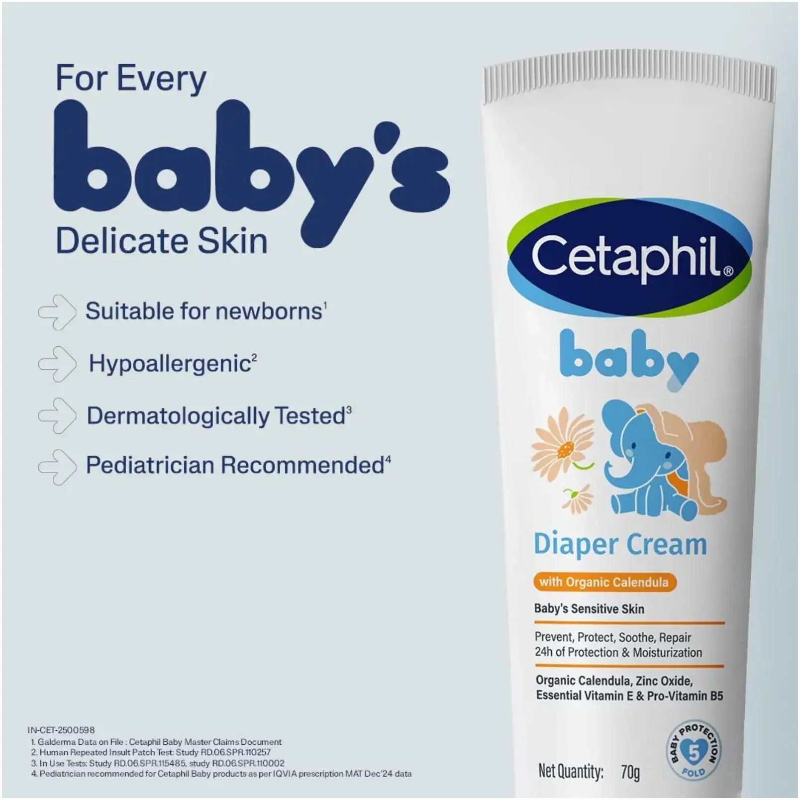 Cetaphil Baby Organic Calendula Nappy Rash Barrier Diaper Cream 70g