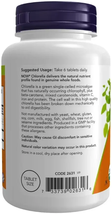 Now Organic Chlorella 500Mg Tabletlet 200 Tablet