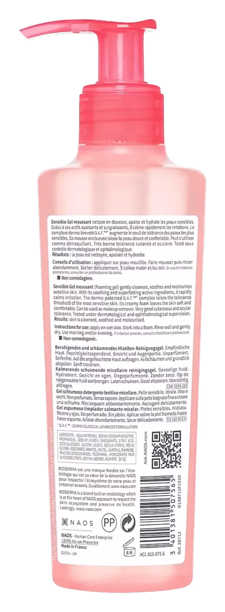 Bioderma Sensibio Soothing Micellar Cleansing Foaming Gel for Sensitive Skin 200ml