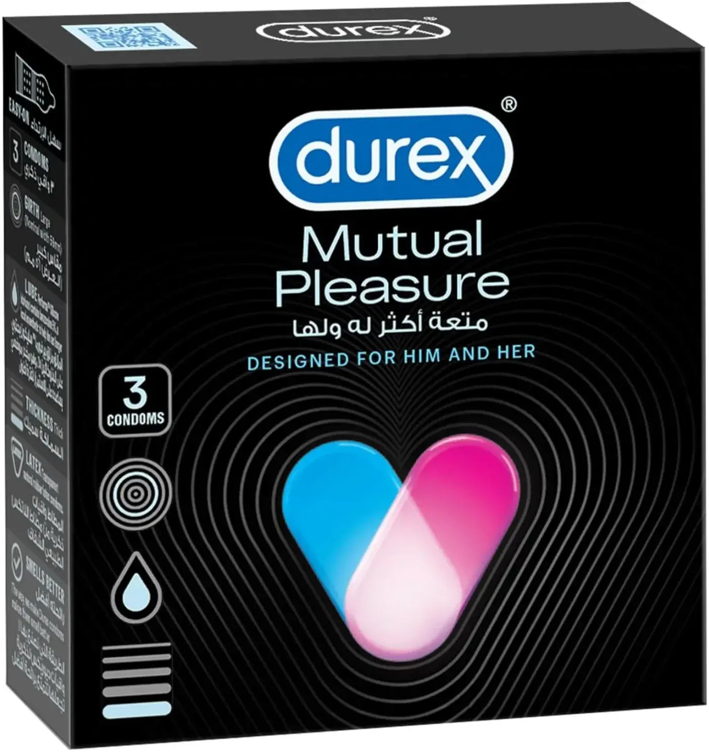Durex Mutual Pleasure Stimulating Latex Condoms 3s pack