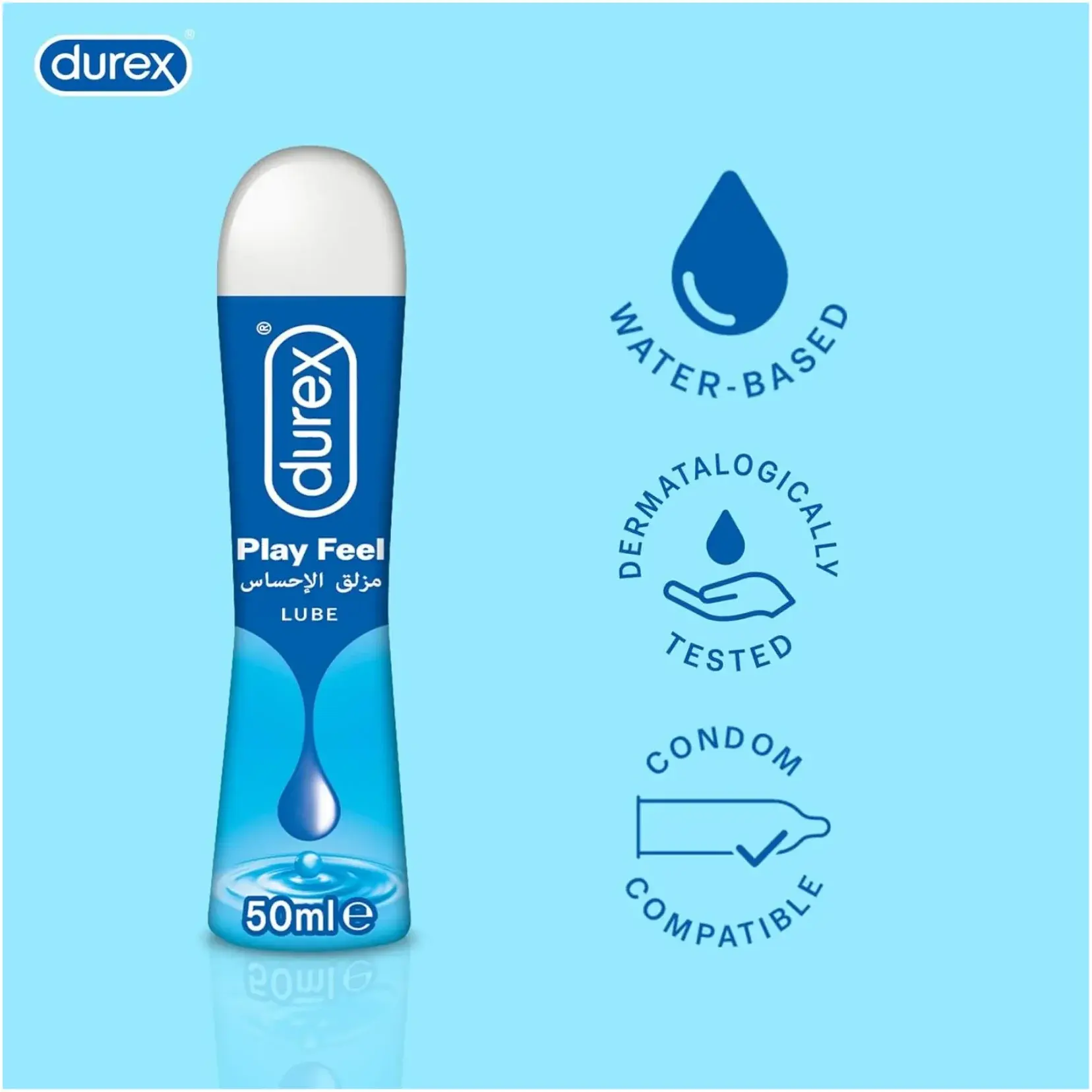 Durex Play Feel Water-Based Intimate Lubricant Gel 50ml