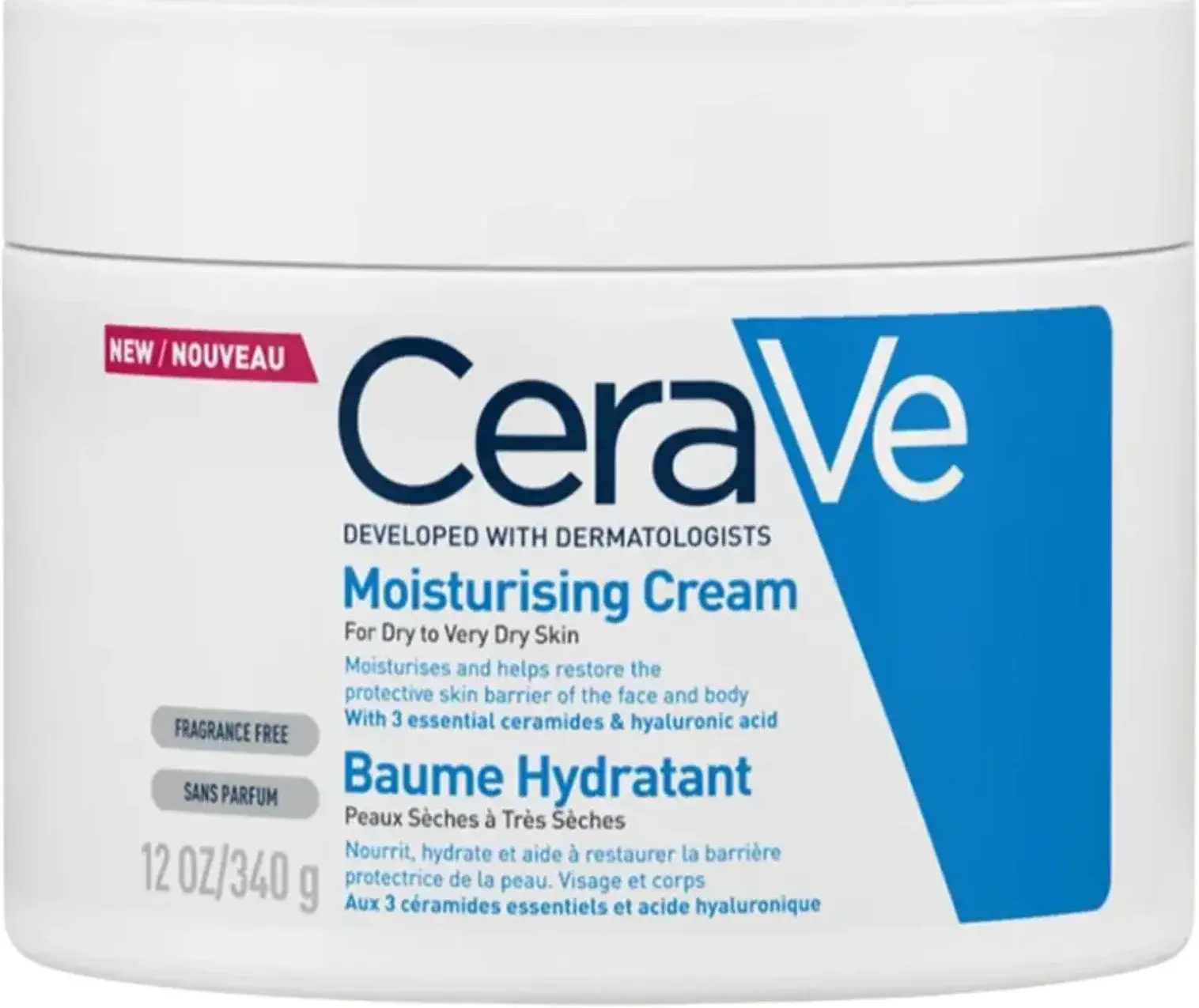 CeraVe Moisturising Cream for Dry to Very Dry Skin 340g