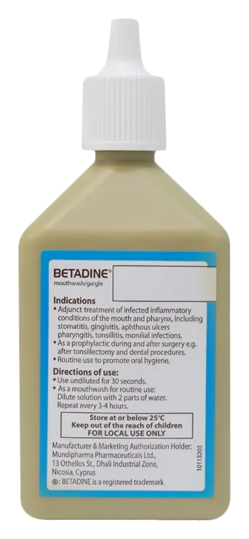 Betadine Povidone-Iodine Antiseptic Gargle & Mouthwash 125ml