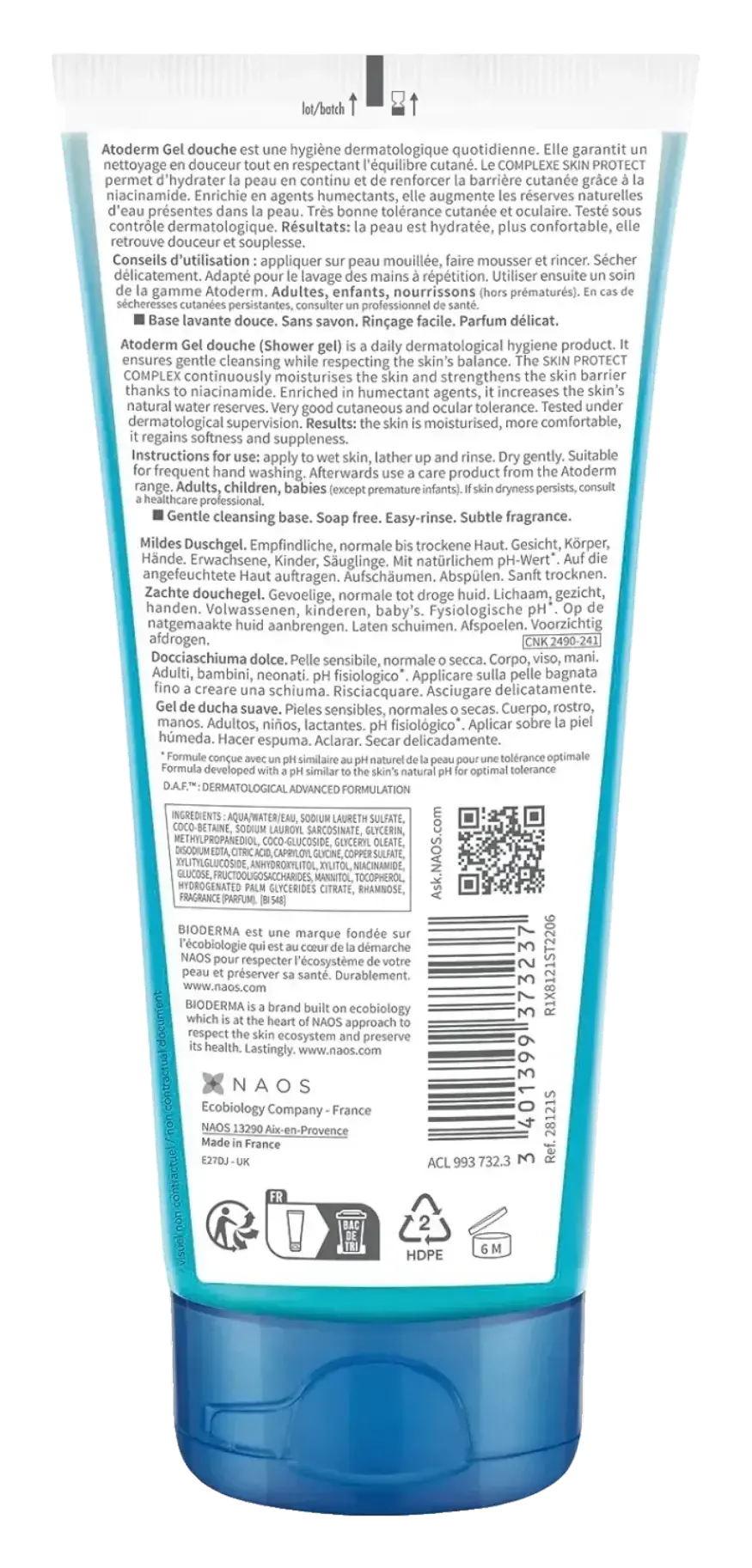 Bioderma Atoderm Gentle Moisturising Shower Gel for Dry Skin 200ml